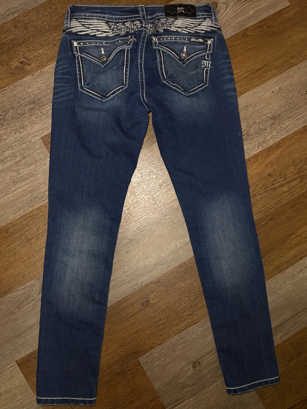Miss Me Dark Blue Slim Straight Jeans for Women